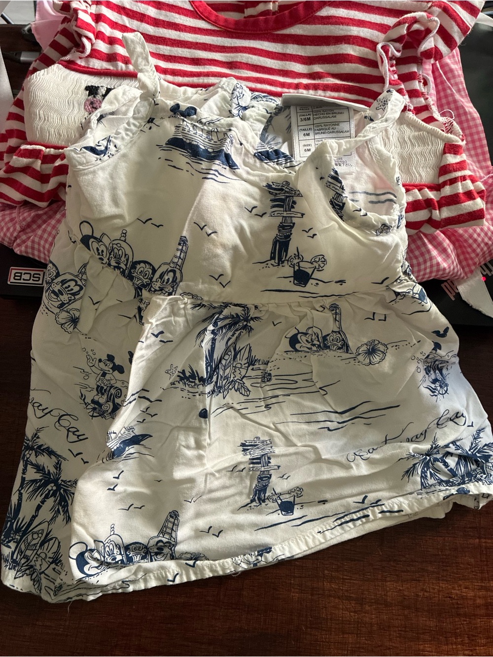Disney Cruise Line castaway cay Bahamas 
Girls White Tank Dress size 6m